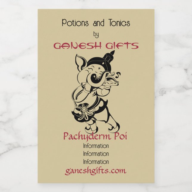 Crea tu propia flauta de ganesh de oro y negro (Etiqueta única)