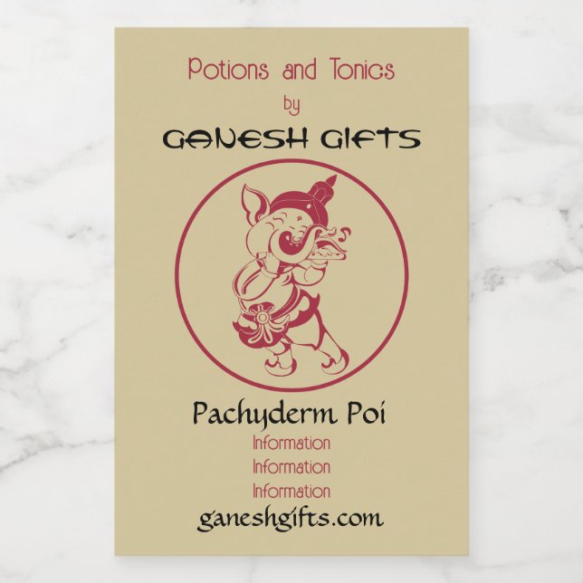 Crea tu propia flauta de ganesh roja y dorada (Etiqueta única)