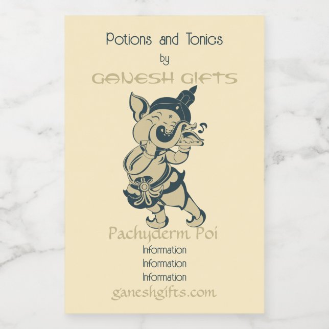 Crea tu propia flauta verde y dorada para ganesh (Etiqueta única)