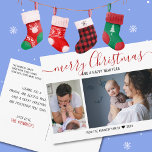 Crea tu propia foto familiar de 2 fotos de navidad<br><div class="desc">Moderna postal para Navidades de fotografía para personalizar con 2 fotos familiares,  nombre familiar y saludos de vacaciones personalizados.</div>