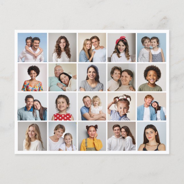 Crea tu propia hoja de papel de 20 Collages de fot (Frente)