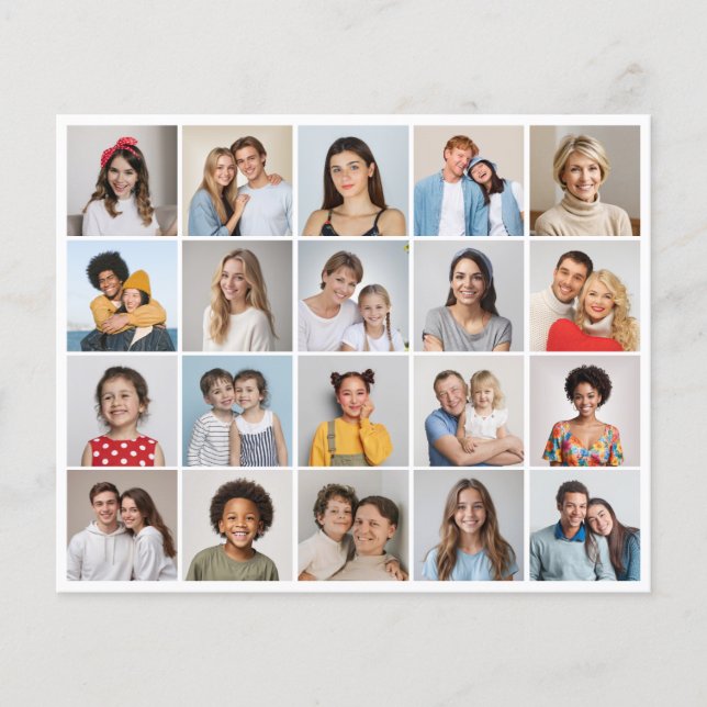 Crea tu propia hoja de papel de 20 Collages de fot (Frente)