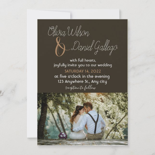 Crea tu propia invitación de bodas de lujo (Anverso)