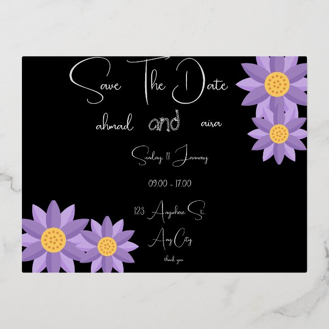 Crea tu propia invitación de papel de aluminio de  (Anverso)