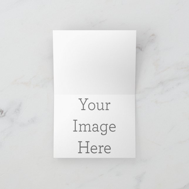 Invitación plegada personalizada, tamaño: 10,2 cm x 14,2 cm, papel: Mate signatura, sobres: Blanco (Interior)