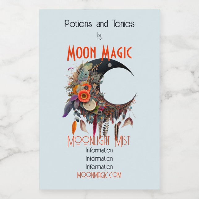 Crea tu propia Luna de Creciente Floral Boho 3D (Etiqueta única)