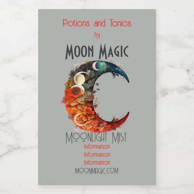 Crea tu propia luna de flores en 3D (Etiqueta única)