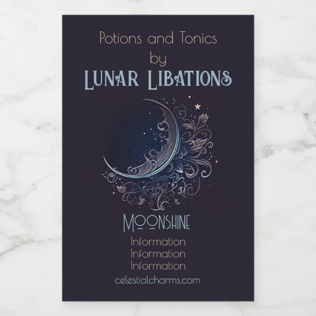 Crea tu propia Luna De Plata Mística (Etiqueta única)