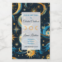 Crea tu propia luna de sol azul y dorada y estrell