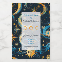 Crea tu propia luna de sol azul y dorada y estrell