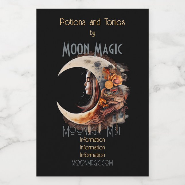 Crea tu propia Luna Floral De Boho Tranquila (Etiqueta única)