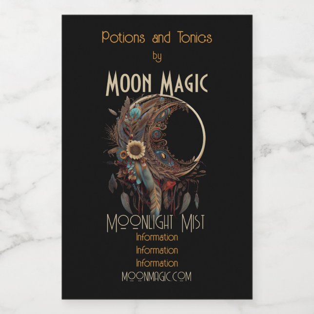 Crea tu propia luna floral Paisley Boho (Etiqueta única)