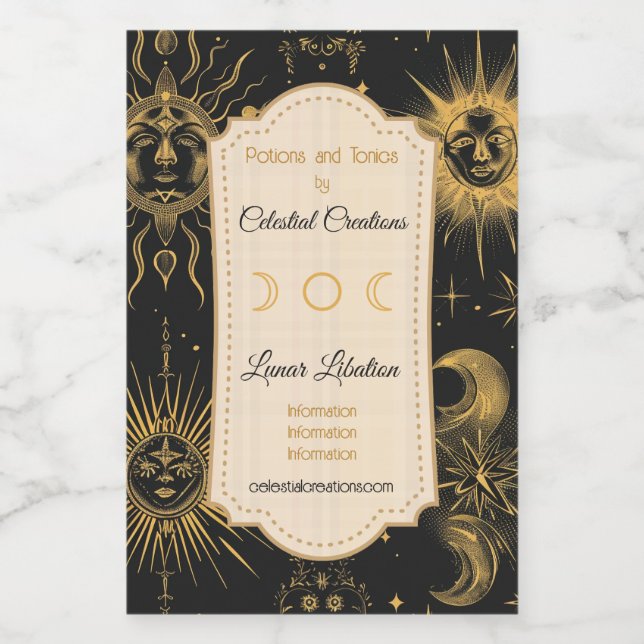 Crea tu propia luna y estrellas celestes surrealis (Etiqueta única)