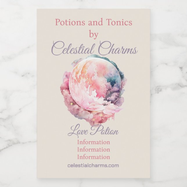 Crea tu Propia Magia de Amor Lunar Rosa Nublado de (Etiqueta única)