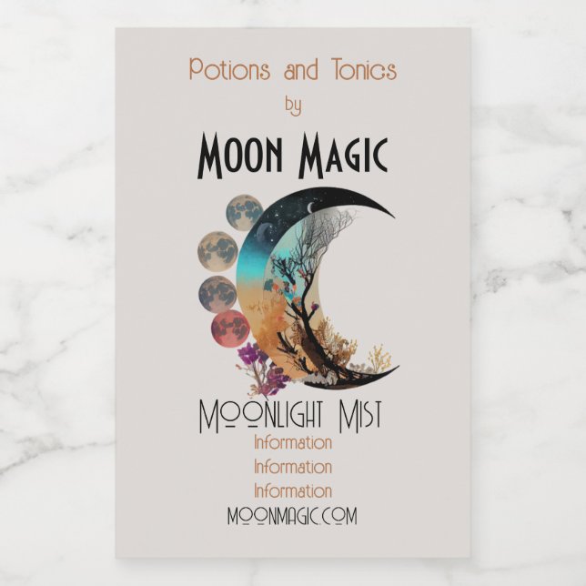 Crea tu propia muchas lunas Media Noche Crescent (Etiqueta única)