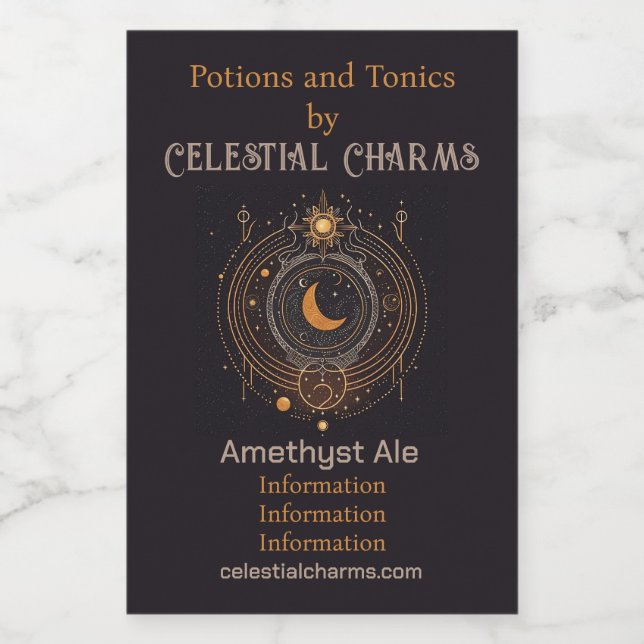 Crea tu propia plata y oro celestial lunar (Etiqueta única)