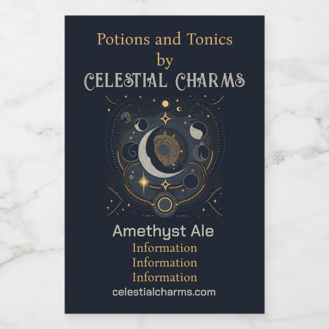 Crea tu propia plata y oro celestial lunar (Etiqueta única)