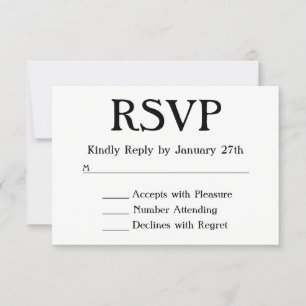 Crea tu propia respuesta RSVP en blanco y negro