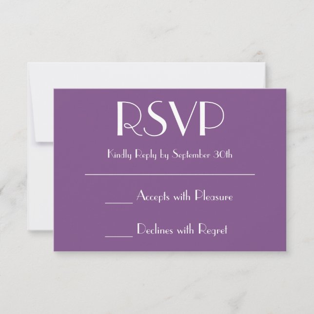 Crea tu propia respuesta RSVP morada (Anverso)