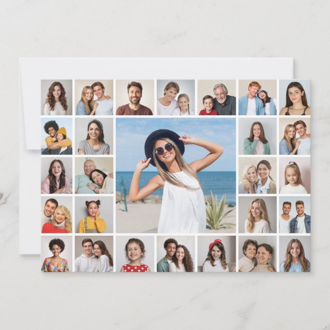 Crea tu propia tarjeta de collage de 27 fotos (Anverso)