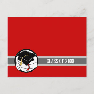 Crea Tu Propia Tarjeta de Graduación Diploma Rojo 