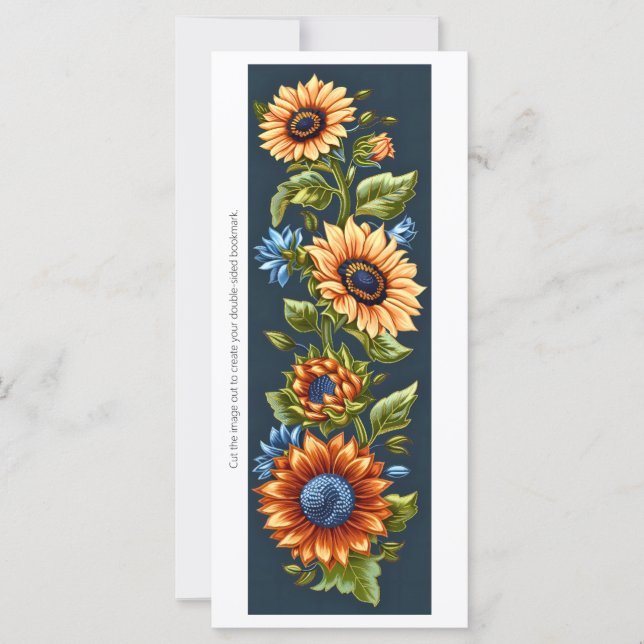 Crea tu propia tarjeta de marcadores de girasoles  (Anverso)