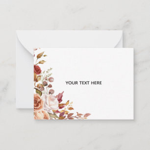 Crea tu propia tarjeta de nota floral plana