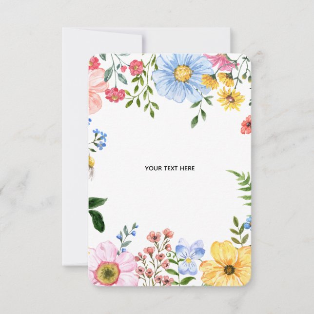 Crea tu propia tarjeta de respuesta floral (Anverso)
