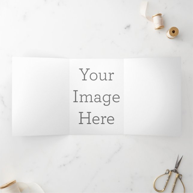 Tarjeta navideña personalizada plegada en tríptico, Tamaño: 12,7 cm x 17,8 cm, Papel: Mate Signatura, Sobres: Blancos (Interior)