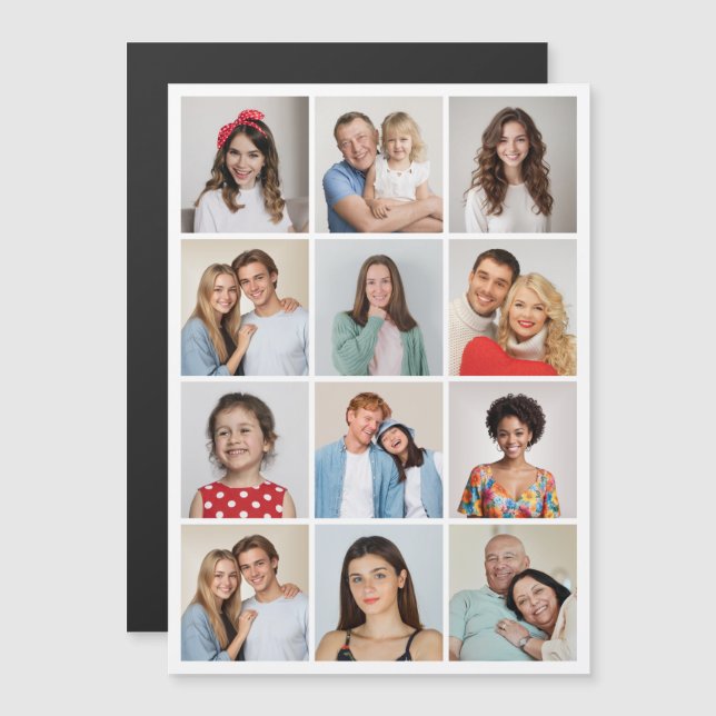 Crea tu propia tarjeta magnética de 12 Collages de (Anverso/Reverso)
