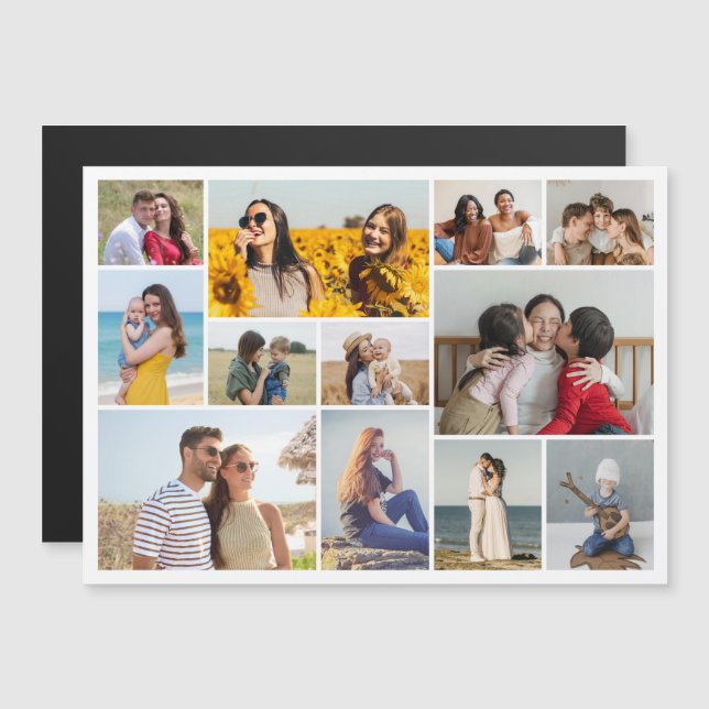 Crea tu propia tarjeta magnética de 12 Collages de (Anverso/Reverso)