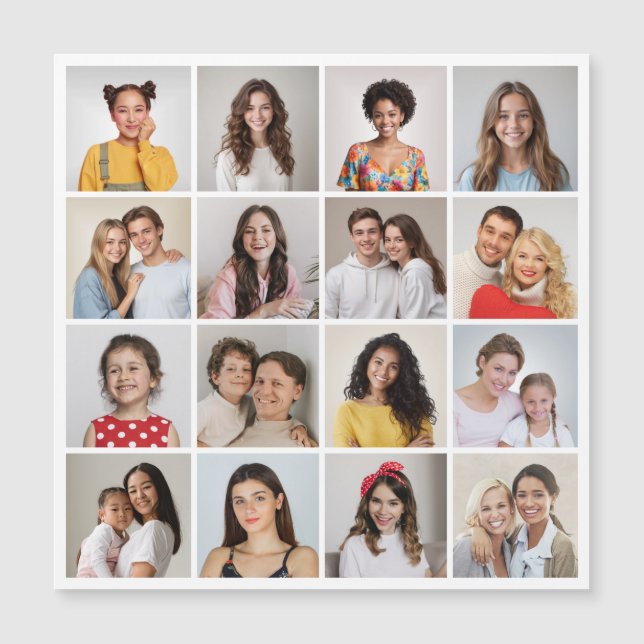 Crea tu propia tarjeta magnética de 16 Collages de (Anverso)