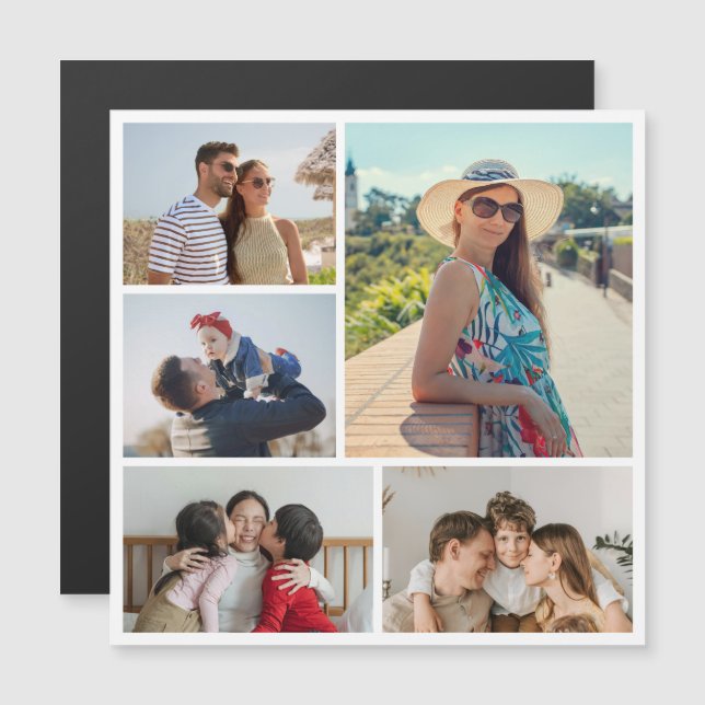 Crea tu propia tarjeta magnética de 5 Collages de  (Anverso/Reverso)