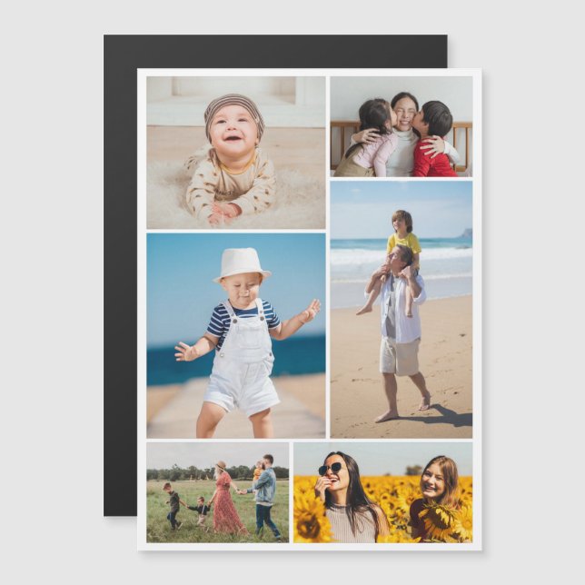 Crea tu propia tarjeta magnética de 6 Collages de  (Anverso/Reverso)
