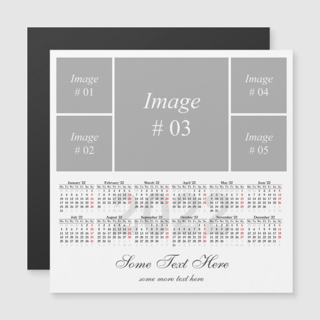 Crea tu propia tarjeta magnética del calendario 20 (Anverso/Reverso)