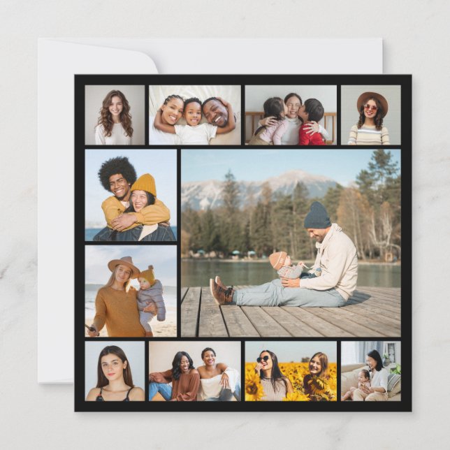 Crea tu propia tarjeta plana de 11 Collages de fot (Anverso)