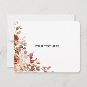 Crea tu propia tarjeta plana floral con nota