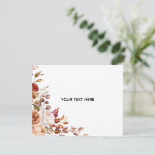 Crea tu propia tarjeta plana floral con nota