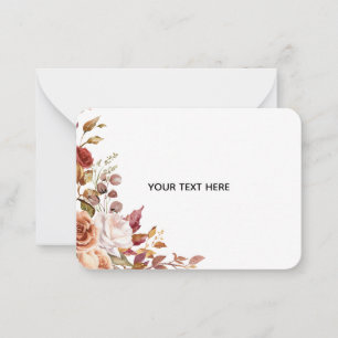 Crea tu propia tarjeta plana floral con nota