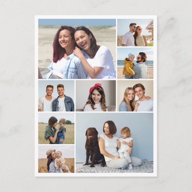 Crea tu propia tarjeta postal de collage de 9 foto (Anverso)