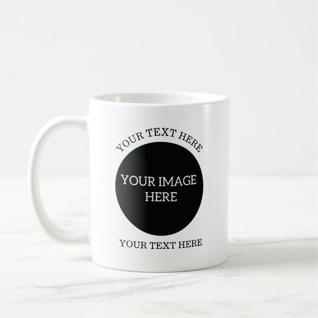 Crea tu propia taza - 2 imágenes redondas más text (Izquierda)