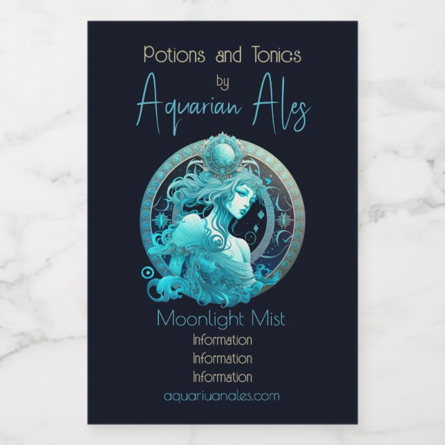 Crea tu propio Aquarius Zodiac Celeste (Etiqueta única)