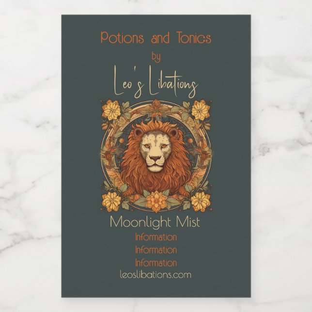 Crea tu propio Art Nouveau Leo Zodiac (Etiqueta única)