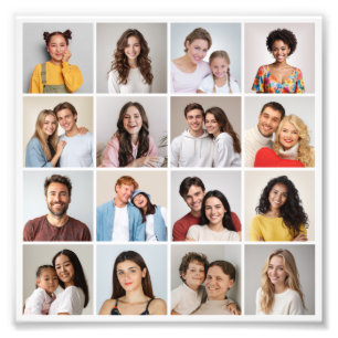 Crea tu propio aumento de foto de collage de 16 fo