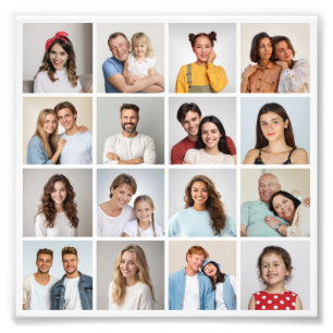 Crea tu propio aumento de foto de collage de 16 fo