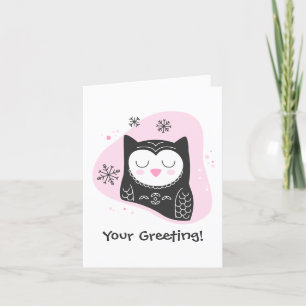 Crea Tu Propio Búho Nevado Retro Rosa De Navidad