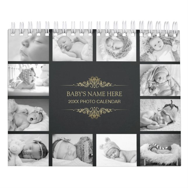 Crea tu propio calendario de fotos de bebés de B&W (Tapa)