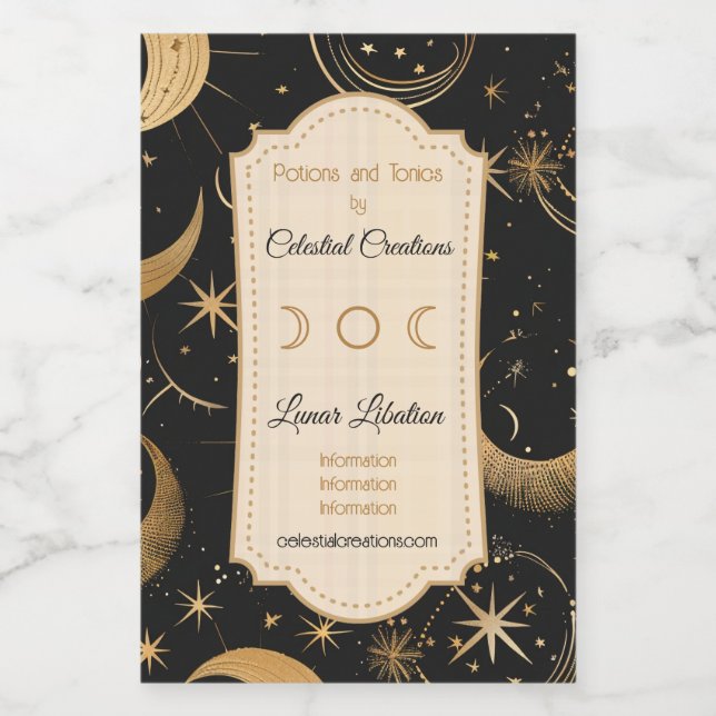 Crea tu propio Celestial Crescent Moon (Etiqueta única)