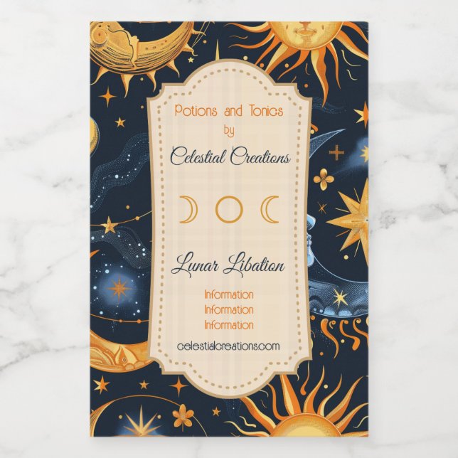 Crea tu propio celestial de azul medianoche y dora (Etiqueta única)