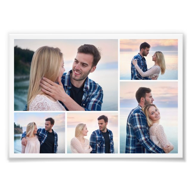 Crea tu propio collage de 5 fotos ampliadas (Frente)